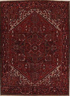 Persian Heriz Red Rectangle 8x11 ft Wool Carpet 14416