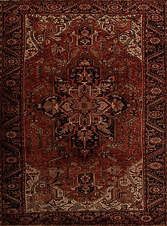 Persian Heriz Red Rectangle 10x13 ft Wool Carpet 14448