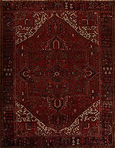 Persian Heriz Red Rectangle 10x13 ft Wool Carpet 14455