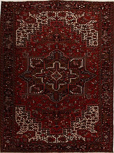 Persian Heriz Red Rectangle 10x12 ft Wool Carpet 14467