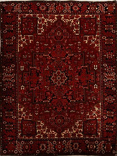 Persian Heriz Red Rectangle 10x13 ft Wool Carpet 14472