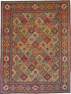 Persian Tabriz Multicolor Rectangle 10x13 ft Wool Carpet 14726