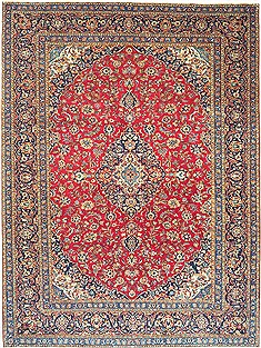 Persian Kashan Red Rectangle 10x13 ft Wool Carpet 14729