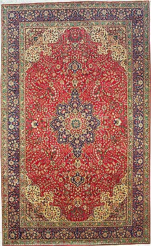 Persian Tabriz Purple Rectangle 11x16 ft Wool Carpet 14737