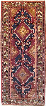 Ardebil Red Runner Hand Knotted 4'10" X 11'1"  Area Rug 100-14756