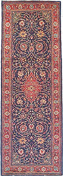 Sarouk Red Runner Hand Knotted 3'7" X 10'3"  Area Rug 100-14757