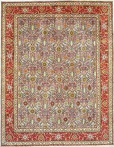Persian Tabriz Grey Rectangle 10x13 ft Wool Carpet 14796