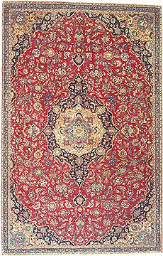 Persian Kashmar Blue Rectangle 7x10 ft Wool Carpet 14824