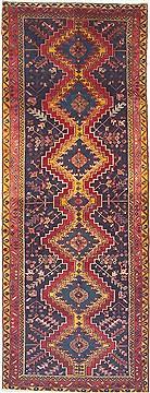 Goravan Red Runner Hand Knotted 4'7" X 11'11"  Area Rug 100-14829