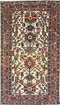 Persian Bakhtiar Brown Rectangle 5x8 ft Wool Carpet 14831