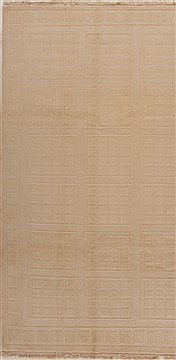 Indian Indo-Nepal Beige Rectangle 8x11 ft Wool Carpet 14932