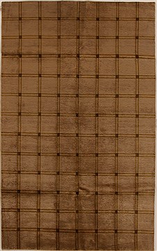 Indo-Nepal Beige Hand Knotted 4'11" X 8'0"  Area Rug 100-14952