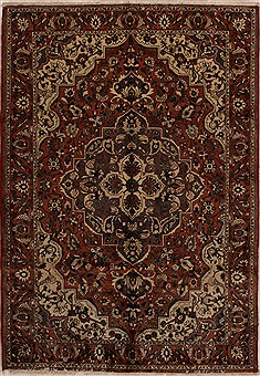 Persian Bakhtiar Red Rectangle 7x10 ft Wool Carpet 14967