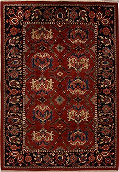Persian Moshk Abad Red Rectangle 11x16 ft Wool Carpet 14984