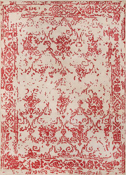 Modern-Contemporary Red Hand Knotted 8'6" X 11'6"  Area Rug 902-140047