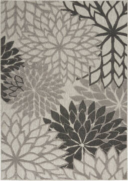 Nourison Aloha Grey Rectangle 4x6 ft Polypropylene Carpet 140581