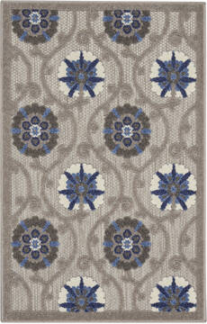 Nourison Aloha Grey Rectangle 3x4 ft Polypropylene Carpet 140660
