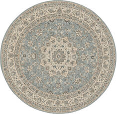 Nourison Living Treasures Blue Round 5 to 6 ft Wool Carpet 141567