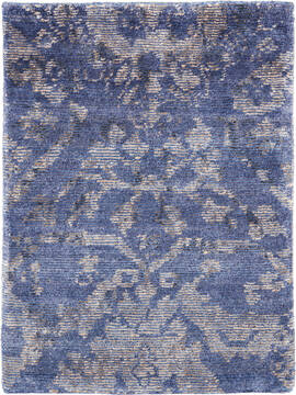 Nourison Lucent Blue Rectangle 2x3 ft Bamboo Silk Carpet 141593