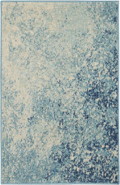 Nourison Passion Blue Rectangle 2x3 ft Polypropylene Carpet 142020