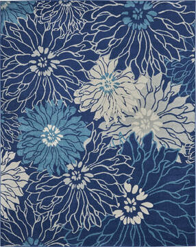 Nourison Passion Blue Rectangle 8x10 ft Polypropylene Carpet 142057