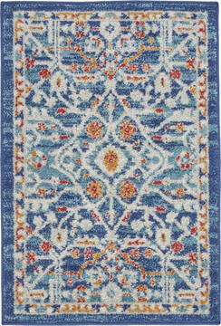 Nourison Passion Blue Rectangle 2x3 ft Polypropylene Carpet 142132