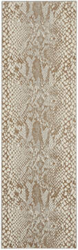Nourison Solace Beige Runner 6 to 9 ft Polypropylene Carpet 142674