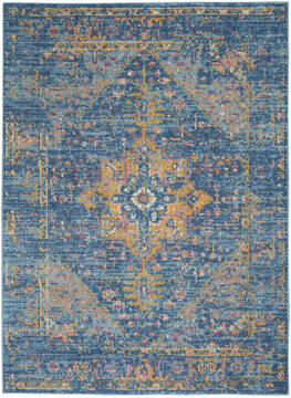 Nourison Tranquil Blue Rectangle 4x6 ft Polypropylene Carpet 142873