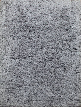Indian Shaggy Grey Rectangle 4x6 ft Polyester and Wool Carpet 143400