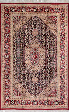 Pak-Persian Black Hand Knotted 6'1" X 9'3"  Area Rug 700-143405
