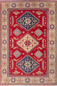 Kazak Red Hand Knotted 6'7" X 9'9"  Area Rug 700-143514