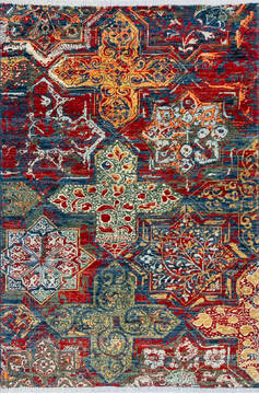 Modern Red Hand Knotted 4'0" X 5'10"  Area Rug 700-144879