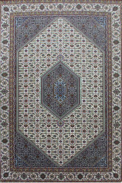 Indian Bidjar White Rectangle 7x10 ft Wool Carpet 144926