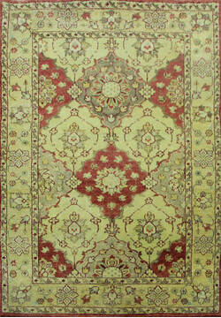 Indian Bakhtiar Multicolor Rectangle 4x6 ft Wool Carpet 144934