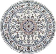 Indian Nain Beige Round 5 to 6 ft Wool Carpet 144963