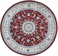 Nain Red Round Hand Knotted 6'0" X 6'0"  Area Rug 902-144965