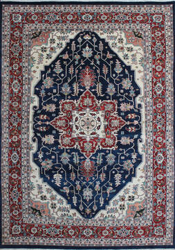 Indian Kashan Multicolor Rectangle 9x13 ft Wool Carpet 145253