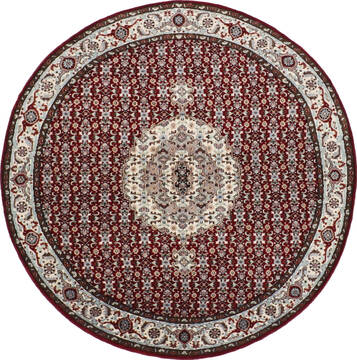Indian Mahi Red Round 5 to 6 ft Wool Carpet 145257