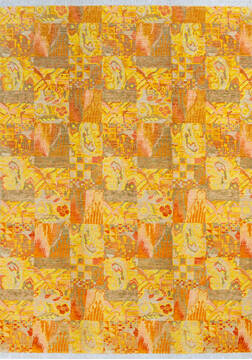 Afghan Chobi Yellow Rectangle 6x9 ft Wool Carpet 145738
