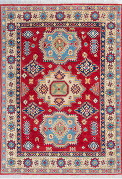 Kazak Red Hand Knotted 5'0" X 7'0"  Area Rug 700-146000