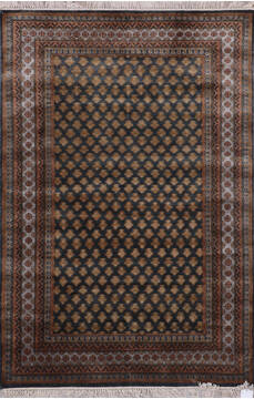 Indian Bokhara Green Rectangle 4x6 ft Silk Carpet 146344