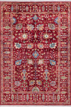Chobi Red Hand Knotted 5'9" X 8'5"  Area Rug 700-146589