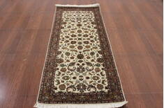 Persian Beige Runner Hand Knotted 2'7" X 6'7"  Area Rug 902-146627