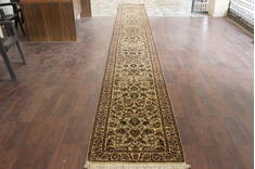 Persian Beige Runner Hand Knotted 2'7" X 19'8"  Area Rug 902-146637