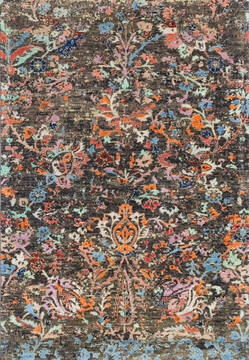 Modern Multicolor Hand Knotted 4'2" X 6'1"  Area Rug 700-146898