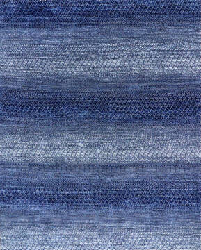 Modern-Contemporary Blue Hand Knotted 6'0" X 9'0"  Area Rug 902-146924