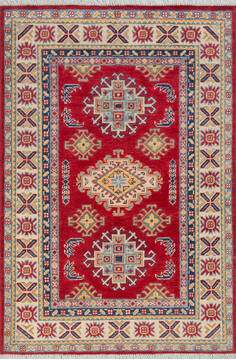 Kazak Red Hand Knotted 3'3" X 4'11"  Area Rug 700-147311