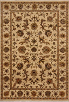 Indian Ziegler Beige Rectangle 4x6 ft Wool Carpet 147389