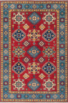 Kazak Red Hand Knotted 4'0" X 6'0"  Area Rug 700-147527
