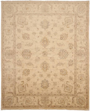 Pakistani Ziegler Beige Rectangle 8x10 ft Wool Carpet 147604